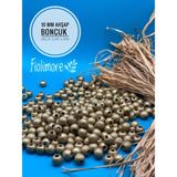 10 mm Ahşap Boncuk (50 gr 130 Adet)Geniş Delik Çapı 4 mm Makrome Çanta Bileklik Takı Renkli - Altın Sarı