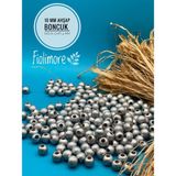 10 mm Ahşap Boncuk (50 gr 130 Adet)Geniş Delik Çapı 4 mm Makrome Çanta Bileklik Takı Renkli - Gümüş Gri