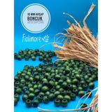 10 mm Ahşap Boncuk (50 gr 130 Adet)Geniş Delik Çapı 4 mm Makrome Çanta Bileklik Takı Renkli - Haki Yeşili