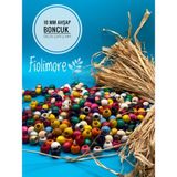 10 mm Ahşap Boncuk (50 gr 130 Adet)Geniş Delik Çapı 4 mm Makrome Çanta Bileklik Takı Renkli - Karışık Renk