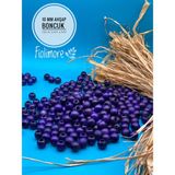 10 mm Ahşap Boncuk (50 gr 130 Adet)Geniş Delik Çapı 4 mm Makrome Çanta Bileklik Takı Renkli - Mor