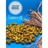 10 mm Ahşap Boncuk (50 gr 130 Adet)Geniş Delik Çapı 4 mm Makrome Çanta Bileklik Takı Renkli - Sarı