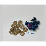 10 mm Amigurumi Vidalı Göz Renkli 20 Çift - Mavi