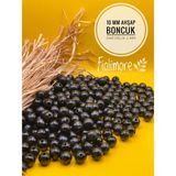 10 mm Ham Ahşap Boncuk (50 Gram 110 Adet) Dar Delik Çapı 2 mm Makrome Çanta Bileklik Takı Renkli - Siyah