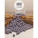 10 mm Lüks Kaplama Plastik Inci Boncuk (50 GRAM-100 Adet) Takı Çanta Boncuğu - Gri
