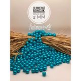 10 mm Lüks Kaplama Plastik Inci Boncuk (50 GRAM-100 Adet) Takı Çanta Boncuğu - Turkuaz