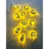 10 Model 2,5 Metre Gold Metal Kandil Ay Yıldız Minare Ramazan Konsept Süsleme 220v Fişli Led Işık