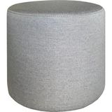 10 Neşe 10 Meşe 10 Hane Tamamen Döşeme Yuvarlak Puf, Keten, Gri, 50 cm