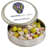 10 Nisan Polis Haftasına Özel Çifte Kavrulmuş Lokum (Metal Yuvarlak Kutu) 300g