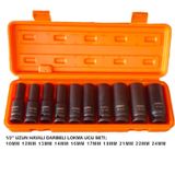 10 Parça Darbeli 1/2″ 6 Köşe Uzun Havalı Lokma Takımı