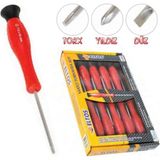 10 Parça Torx ve Düz Uçlu Saatçi Klemens Tornavida Seti - Ahşap