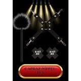 10 Parça Yetişkin Fantezi Set, Siyah, Kedi Maskesi, Kelepçeler, Kamçı, Tasma, Suni Kürk Aksesuar - Option-1