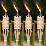 10 Pcs 90 Cm Bamboo Torch 10 Adet Vıp 90 Cm Bambu Mesale Bahce Aydınlatma Kır Dugunu Kortej Isıkları