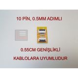 10 Pin 0.5Mm Adımlı Flex Kablo Uzatıcı Ffc Uzatma Soketi Fleks Ekleme Birleştirme Aparatı Konnektörü