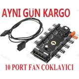 10 Port Fan Çoklayıcı Y Pwm 4337A Splitter 4 Pin 12V Switch Power