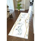 10 Post Online Altın Krem Gold Kaymaz Kesme İnce Dijital Baskı Beyaz 100x275 cm Yolluk