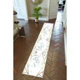 10 Post Online Altın Krem Gold Kaymaz Kesme İnce Dijital Baskı Beyaz 80x275 cm Yolluk