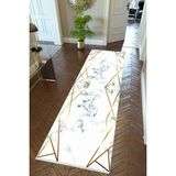10 Post Online Altın Krem Gold Kaymaz Kesme İnce Dijital Baskı Beyaz 80x350 cm Yolluk
