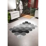 10 Post Online Banyo Paspası Eskitme Modern Gri Siyah Kaydırmaz Kesme Yıkanabilir Ince Halı - 80 x 300 cm