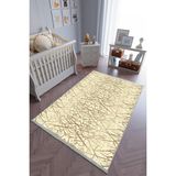 10 Post Online Bej Kahverengi Kaymaz Oval Kesme 200x300 cm Çocuk Odası Halı
