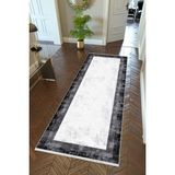 10 Post Online Doku Beyaz Siyah Kaymaz Kesme İnce Dijital Baskı Gri 80x300 cm Yolluk
