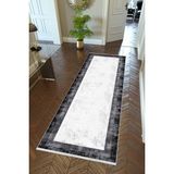 10 Post Online Doku Beyaz Siyah Kaymaz Kesme İnce Dijital Baskı Gri 80x350 cm Yolluk