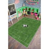 10 Post Online Figürlü Futbol Sahası Desenli Yeşil Kaydırmaz Kesme 70x400 cm Çocuk Odası Halı