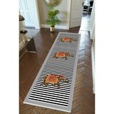 10 Post Online Gri Siyah Dijital Baskı Kaymaz Oval Kesme 70x250 cm Yolluk