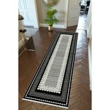 10 Post Online Gri Siyah Dijital Baskı Kaymaz Oval Kesme 70x400 cm Yolluk