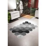 10 Post Online Halı Banyo Paspası Eskitme Modern Gri Siyah Kaydırmaz Kesme Yıkanabilir Ince Halı