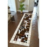 10 Post Online Kahverengi Beyaz Kaymaz Kesme İnce Dijital Baskı Gri 80x275 cm Yolluk