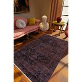 10 Post Online Kaydırmaz İnce Yıkanabilir - 70 x 250 cm Klasik Eskitme Bordo Dijital Baskı Halı