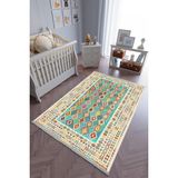 10 Post Online Kaymaz Oval Kesme Renkli Antrasit 70x200 cm Çocuk Odası Halı