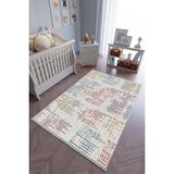 10 Post Online Kaymaz Oval Kesme Renkli Antrasit 80x225 cm Çocuk Odası Halı