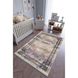 10 Post Online Kaymaz Oval Kesme Renkli Antrasit 80x450 cm Çocuk Odası Halı
