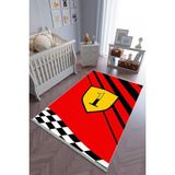 10 Post Online Kaymaz Oval Kesme Sarı Kırmızı 100x250 cm Çocuk Odası Halı