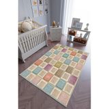 10 Post Online Renkli Kaymaz Oval Kesme 50x80 cm Çocuk Odası Halı