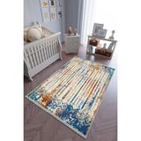 10 Post Online Renkli Kaymaz Oval Kesme 80x150 cm Çocuk Odası Halı