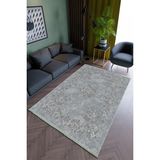 10 Post Online Salon Halısı Modern Gri Yolluk Kaymaz Yuvarlak Oval Kesme Ince Yıkanabilir Halı - 100 x 500 cm