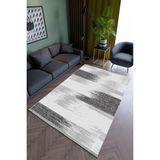 10 Post Online Salon Halısı Modern Gri Yolluk Kaymaz Yuvarlak Oval Kesme Ince Yıkanabilir Halı - 120 x 180