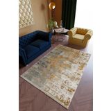 10 Post Online Salon Halısı Modern Spor Altın Gold Kaydırmaz Kesme Yıkanabilir Ince Halı Tüysüz Kilim