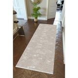 10 Post Online yolluk Koridor Kahverengi Dijital Baskı Kaymaz Yuvarlak Oval Kesme Ince Yıkanabilir Halı - 70 x 220 cm