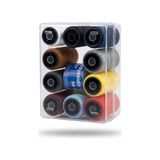10 Renk Dikiş Ipliği Seti (Toplam 1000 Metre) - Kutulu ve Mezura Hediyeli Polyester Makara Seti - Dikiş Makinesi ve El Dikişi Için Dayanıklı ve Renkli Iplik Kiti - -- - Option-1