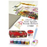 10 Renk Guaj Boya Nova Color 25X35 Cm Telli Spralli Resim Defteri Palet Resim Fırçası 15 Yaprak Guajboya Resim Defteri