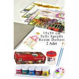 10 Renk Guaj Boya Nova Color 35X50 cm Telli Spralli Resim Defteri Palet Resim Fırçası 15 Yaprak Guajboya Resim Defteri - Çok Renkli - 25 ML