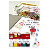 10 Renk Guaj Boya Südor 35X50cm Telli Spralli Resim Defteri Palet Resim Fırçası 15 Yaprak Guajboya Resim Defteri