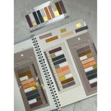 10 Renkli Cetvelli Altın Yaldızlı Kahverengi Tonları Şeffaf Pet İndeks Sticker/İndex/Postit/Post-it/Kitap Ayracı/Not Kağıdı