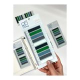 10 Renkli Cetvelli Gri ve Yeşil Tonları İndeks Sticker/İndex/Postit/Kitap Ayracı/Not Kağıdı