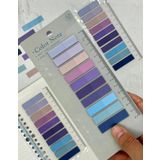 10 Renkli Cetvelli Mor ve Mavi Tonları Şeffaf Pet İndeks Sticker/İndex/Postit/Postit/Kitap Ayracı/Not Kağıdı