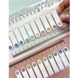 10 Renkli Cetvelli Yuvarlak Kenar Morandi Renkler Şeffaf İndeks Sticker/İndex/Postit/Kitap Ayracı/Not Kağıdı